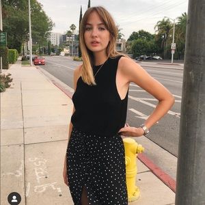 Reformation lilac knit tank in black